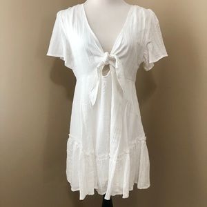 Cotton candy white mini dress